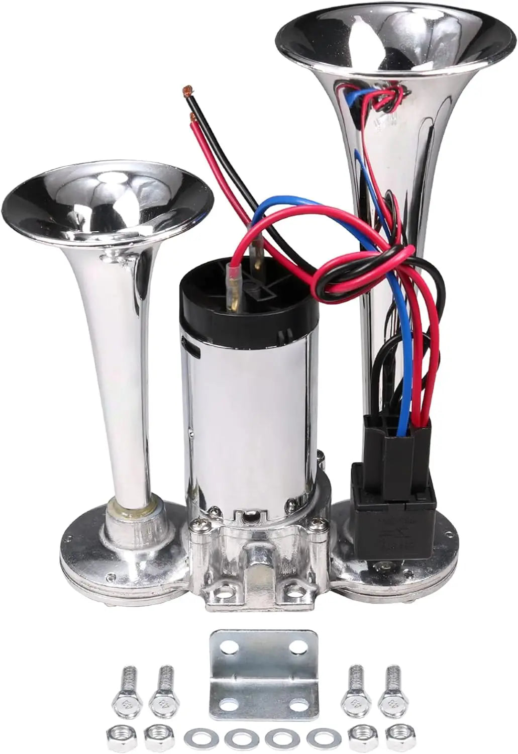 Universal 600DB Loud AAZRZRZ Car Air Horn 12V Metal Double Tubes Air Horn Car Truck Train Moto Lorry RV Boat