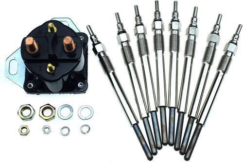 Glow Plug & Relay Solenoid F81Z-12B533-AC K-12B533-A for Ford 7.3 Powerstroke