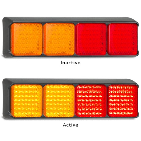 LED Autolamps 100BAARRM 12-24 Volt Stop / Tail and Indicator Combination Lamp