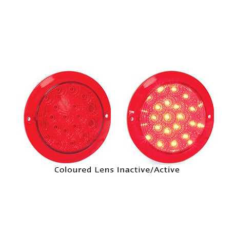 LED Autolamps 102RM 12-24 Volt Coloured Lens Stop / Tail Single Function Lamp