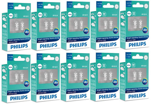 20 PCS PHILIPS Ultinon LED T10 W5W 6000K WHITE LIGHT PARKER REGO BULB Trade Pack