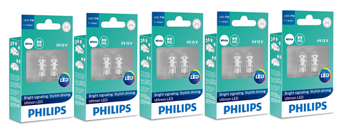 10 PCS PHILIPS Ultinon LED T10 W5W 12V 6000K XENON WHITE REGO INTERIOR LIGHT