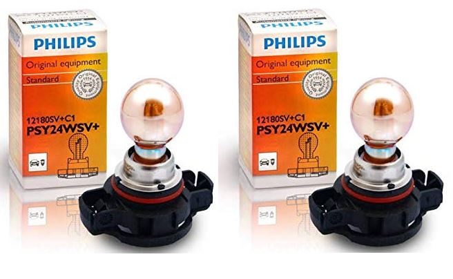 2PC PHILIPS OEM PSY24W 12180SV CHROME INDICATOR BULBS FOR BMW E70 X5