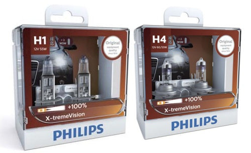 Philips T10 H1 H4 +100% X-treme Vision Halogen Bulbs Pack for Holden VT VX VY VZ