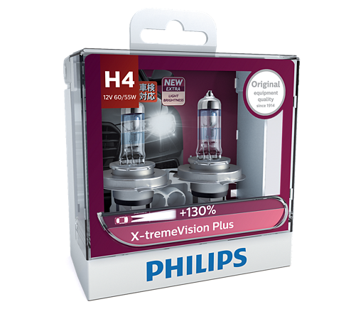 Aus Version PHILIPS H4 X-treme Vision Plus +130% Halogen Light bulbs extreme