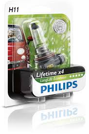 2Pcs Philips Long Life Eco Vision H11 Bulb Globe 12V 55W Life Time 12362LLECOB1