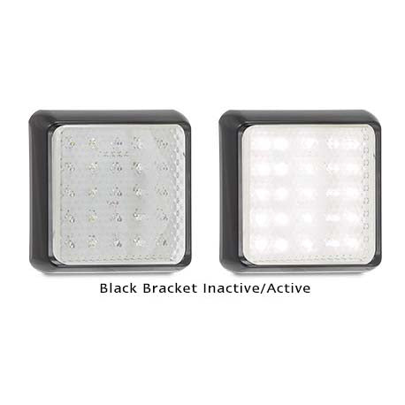 LED Autolamps 125WM 12-24 Volt Black Bracket Reverse Single Function Lamp