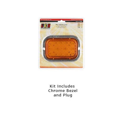 LED Autolamps 130AMC 12-24 Volt Rear Indicator with Chrome Bezel and Plug