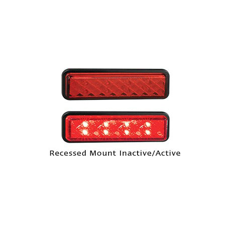 LED Autolamps 135RMG 12-24 Volt Recessed Mount Stop / Tail Single Function Lamp