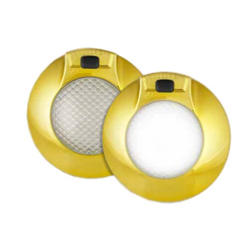 LED Autolamps 143ILG24 24 Volt Gold Bezel Large Round Interior Lamp