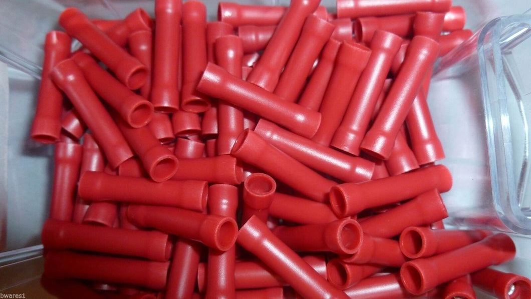 100 x NARVA 56154 CABLE JOINER CRIMP TERMINAL RED 3mm WIRE