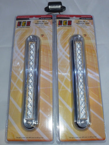 2 x LED Autolamps 235CWSTI12 Stop Tail Indicator 12 Volt + Number Plate Lights