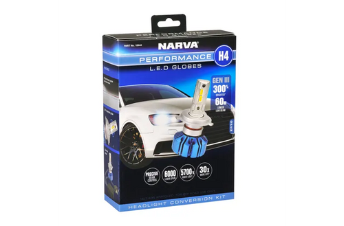 Narva New Gen 5700K H4 LED light conversion kit P43T 12 Volt 24 Volt 18444