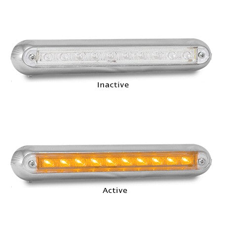 LED Autolamps 235CCA12 12 Volt Surface Mount Chrome Bracket Clear Lens Rear Indi