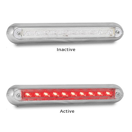 LED Autolamps 235CCR12 12 Volt Surface Mount Chrome Bracket Clear Lens Stop / Ta