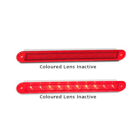 LED Autolamps 235R24 24 Volt Recessed Mount Coloured Lens Stop / Tail Single Fun
