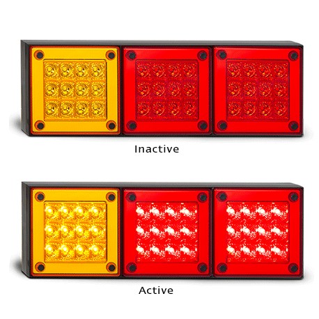 LED Autolamps 280ARRM 12-24 Volt Stop / Tail and Indicator Combination Lamp