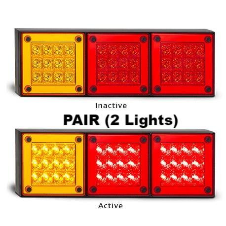 2 x LED Autolamps 280ARRM 12-24 Volt Stop / Tail and Indicator Combination Lamp
