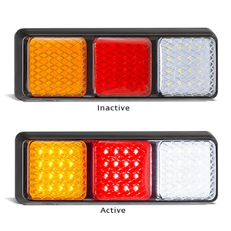 LED Autolamps 282ARWMB 12-24 Volt Stop / Tail / Indicator and Reverse Combinatio