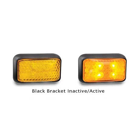 LED Autolamps 35AM 12-24 Volt Side Direction Indicator Black Bracket Marker Lamp
