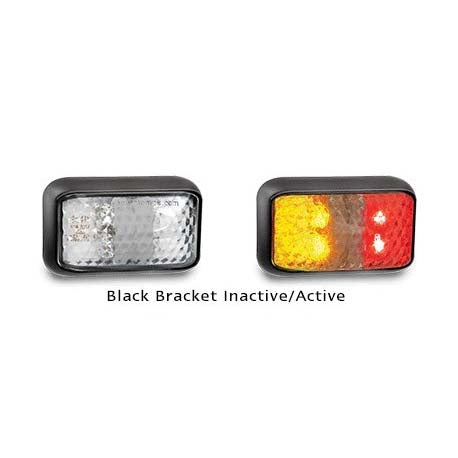 LED Autolamps 35ARMB 12-24 Volt Black Bracket Side Marker Lamp