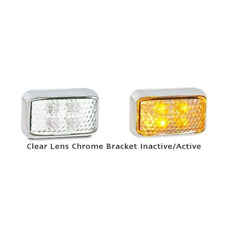 LED Autolamps 35CCAM 12-24 Volt Side Direction Indicator Clear Chrome Bracket Ma