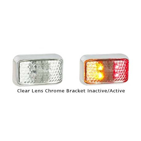 LED Autolamps 35CCARM 12-24 Volt Clear Chrome Bracket Side Marker Lamp