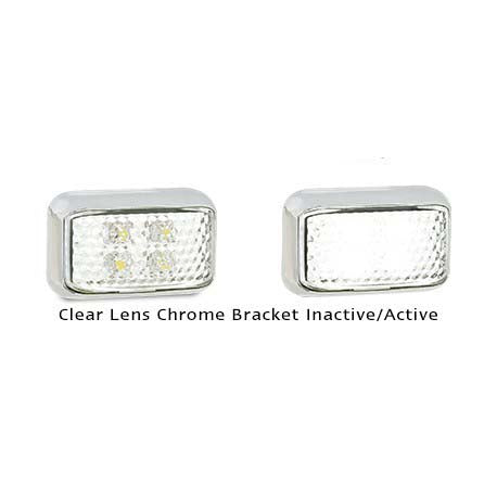 LED Autolamps 35CCWM 12-24 Volt Front End Outline Clear Chrome Bracket Marker La