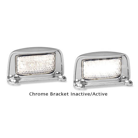 LED Autolamps 35CLM 12-24 Volt Chrome Bracket Licence Plate Lamp