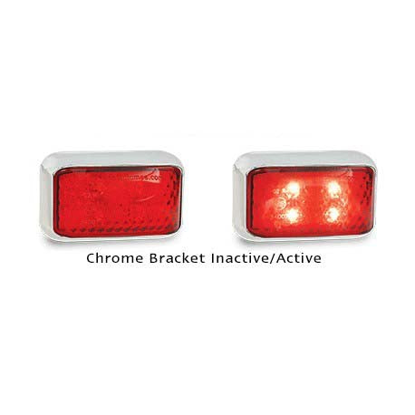LED Autolamps 35CRMB 12-24 Volt Rear End Outline Chrome Bracket Marker Lamp