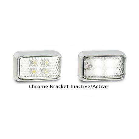 LED Autolamps 35CWM 12-24 Volt Front End Outline Chrome Bracket Marker Lamp