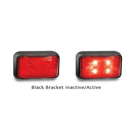 LED Autolamps 35RM2 12-24 Volt Rear End Outline Black Bracket Marker Lamp