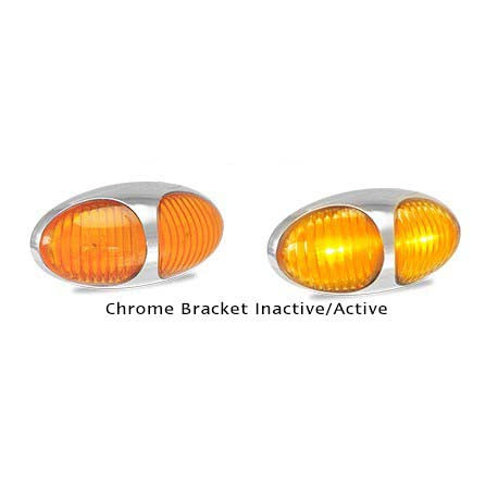 LED Autolamps 37CAM2P 12-24 Volt Chrome Bracket Side Marker Lamp