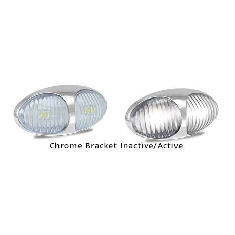 LED Autolamps 37CWM2P 12-24 Volt Front End Outline Chrome Bracket Marker Lamp x1