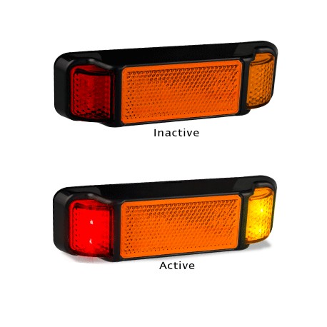 LED Autolamps 38ARM 12-24 Volt Side Marker Lamp with Reflex Reflector