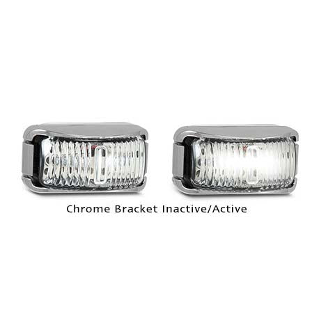 LED Autolamps 42CWM 12-24 Volt Front End Chrome Bracket Marker Lamp