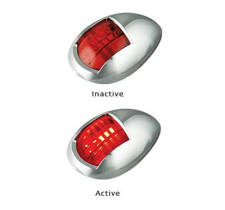 LED Autolamps 52CR 12-24 Volt Chrome Base Portside Navigation Lamp