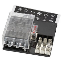 54440 Narva 6-Way Standard ATS Blade Fuse Block with Single Grounding and Power-