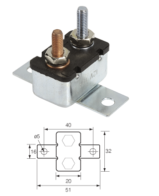 54610BL Narva Metal Automatic Circuit Breaker