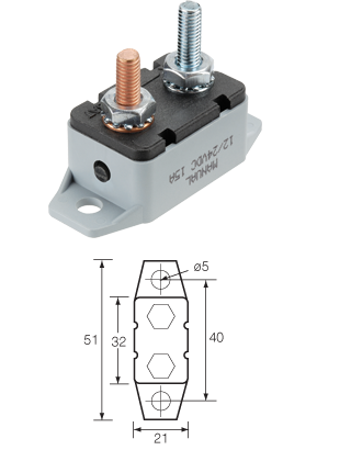 54915 Narva Plastic Manual Circuit Breaker