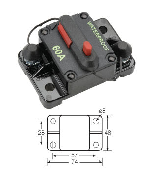 55960 Narva High Amp Manual Circuit Breaker