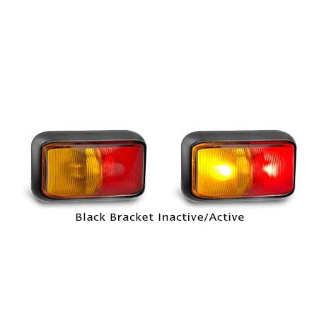 LED Autolamps 58ARMB 12-24 Volt Black Bracket Side Marker Lamp