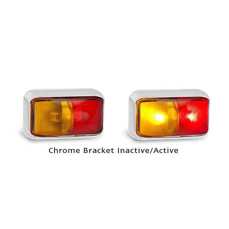 LED Autolamps 58CARM 12-24 Volt Chrome Bracket Side Marker Lamp