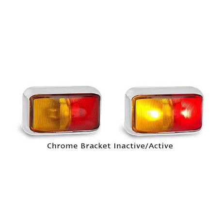 LED Autolamps 58CARM3 12-24 Volt Chrome Bracket Side Marker Lamp