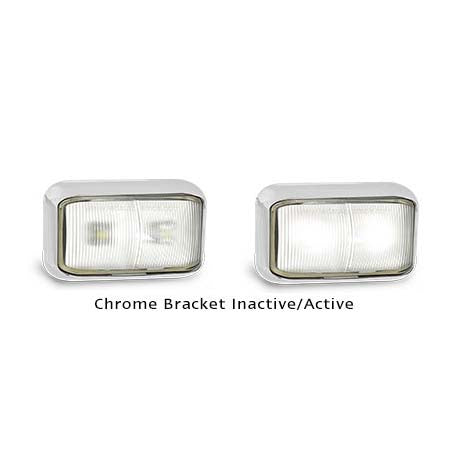 LED Autolamps 58CWM3 12-24 Volt Front End Chrome Bracket Marker Lamp