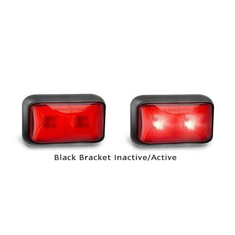 LED Autolamps 58RM 12-24 Volt Rear End Black Bracket Marker Lamp