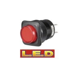 60086BL Narva Push / Push Switch with Red L.E.D