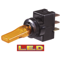 60255BL Narva Off / On Plastic Toggle Switch with Amber L.E.D