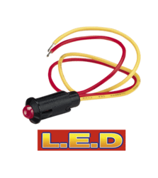 62075BL Narva 12 Volt Pilot Lamp Pre-wired with Red L.E.D