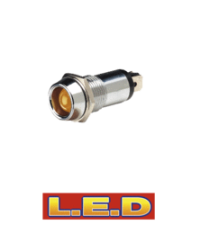 62090BL Narva 12 Volt Chrome Pilot Lamp with Amber L.E.D